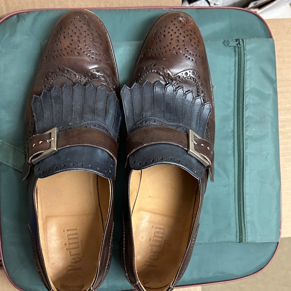 Pertini Men's Classic Brown and Navy Oxfords